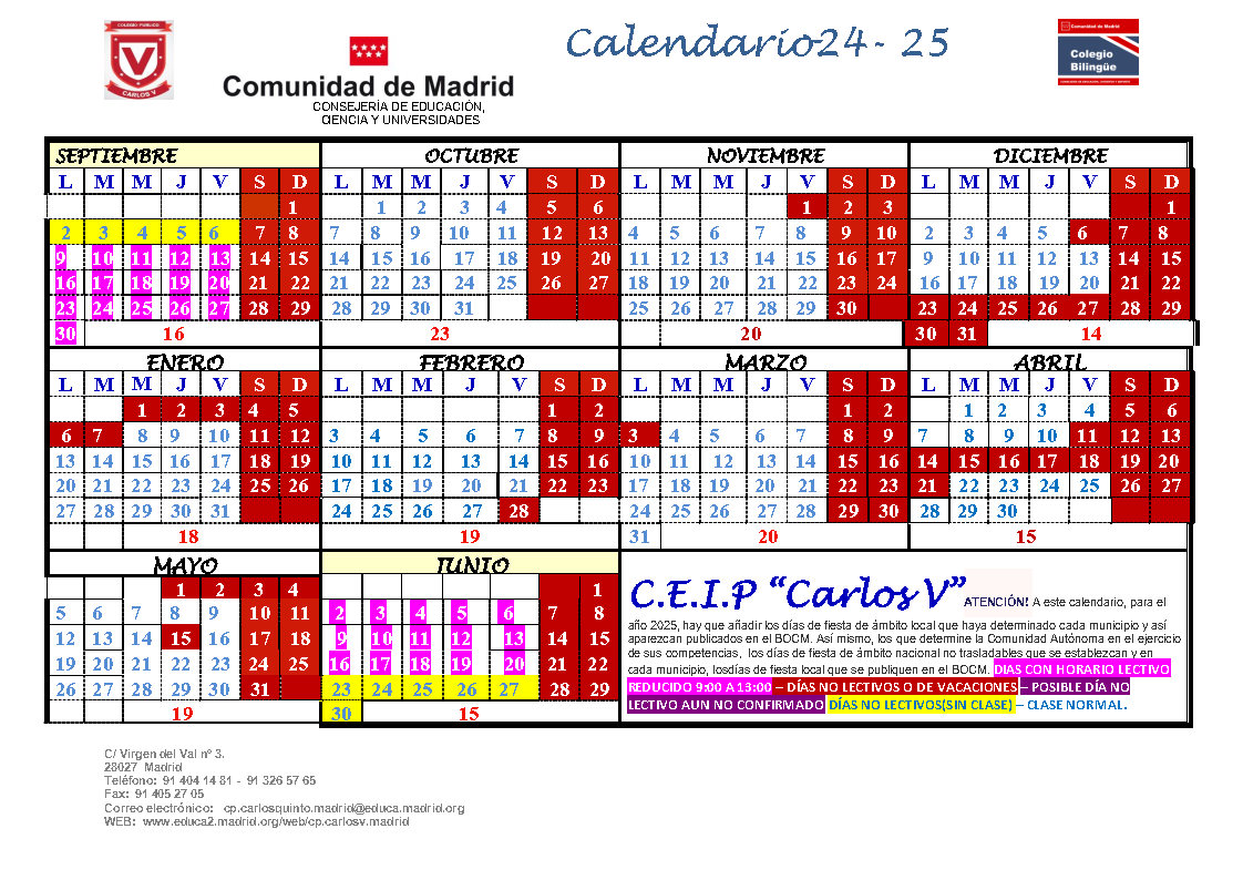 Calendario Escolar 2025-2026